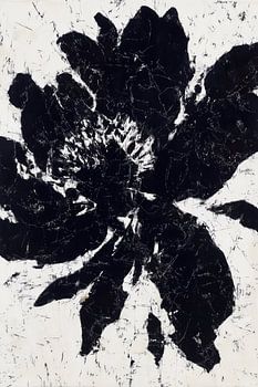 Résumé Fleur sombre avec texture vieillie