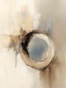 Abstract circle in earth tones by Japandi Art Studio