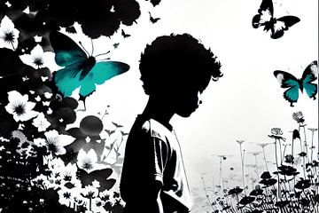 Le garçon et les papillons sur ButterflyPix