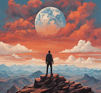 Vue magnifique depuis le sommet de la montagne.