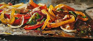 Gemälde mit gegrilltem Gemüse