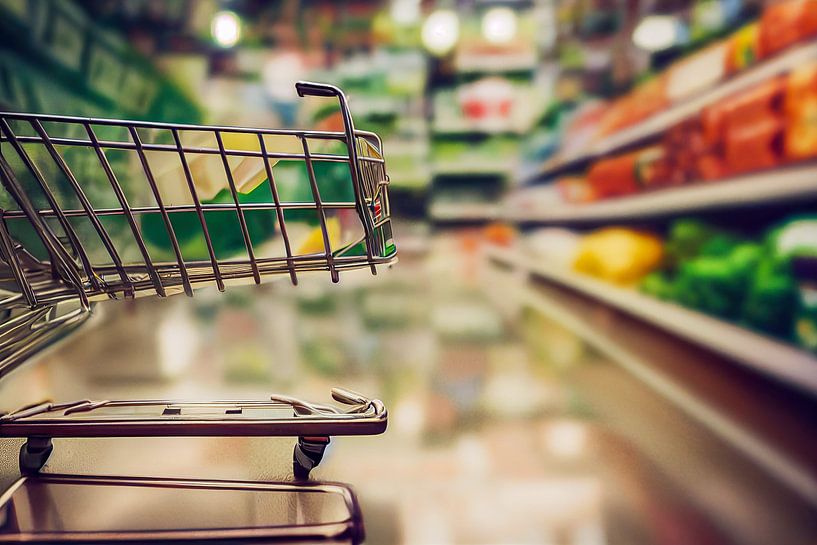 Supermarket shopping cart symbolic illustration by Animaflora PicsStock
