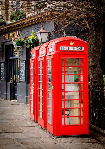 Britse telefooncel in Greenwich, Groot-Brittannië