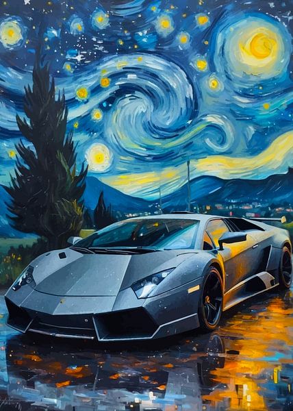Der Sternennacht Lamborghini Veneno Silber von MIROKKU