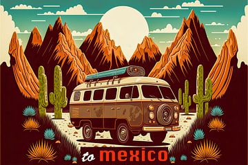 Poster de voyage pour le Mexique sur Vlindertuin Art