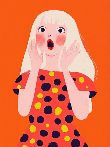 meisje kijkt verschrikt