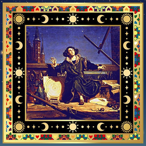S.F. geremasterde versie van Astronoom Copernicus, of Gesprekken met God door Jan Matejko van Silver Fox Art Decor