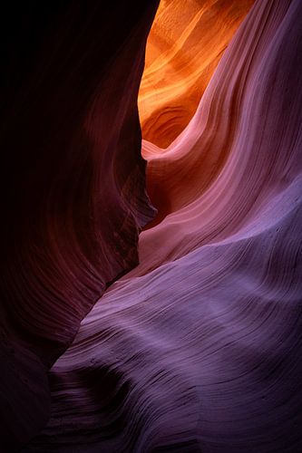 Magical colours through sunlight in Antelope Canyon, USA