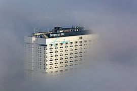 Erasmus MC in the fog in Rotterdam by Anton de Zeeuw