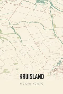 Vintage map of Kruisland (North Brabant) by Rezona