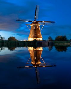 Moulin à vent illuminé Kinderdijk