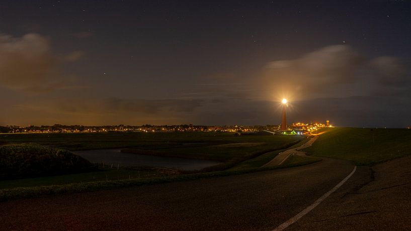 Nachtfoto van vuurtoren 
