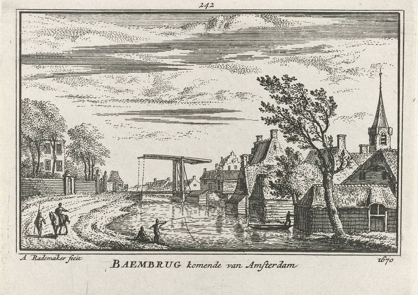 Abraham Rademaker, Blick auf das Dorf Baambrugge, 1670 von Atelier Liesjes