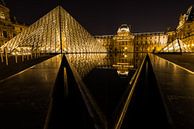 Reflectie van het Louvre in het water van Damien Franscoise thumbnail