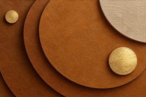 Relief minimaliste abstrait avec des touches dorées et des cercles