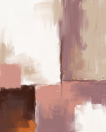 Ein warmes, minimalistisches Kunstwerk in erdigen Farbtönen