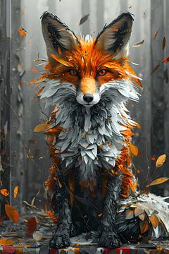 Vos in het herfstbos van haroulita