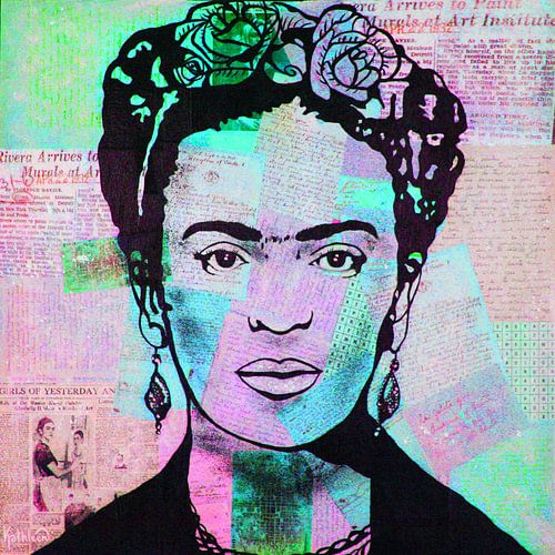 FRIDA Colors Flowers by Kathleen Artist Fine Art