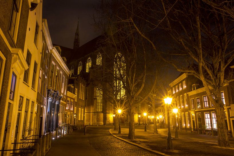 Hooglandse Kerkgracht with Hooglandse Kerk by Carel van der Lippe