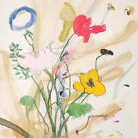 Fleurs sauvages, abstraites au pastel