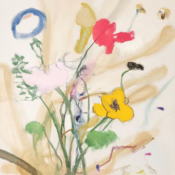 Fleurs sauvages, abstraites au pastel sur Studio Allee
