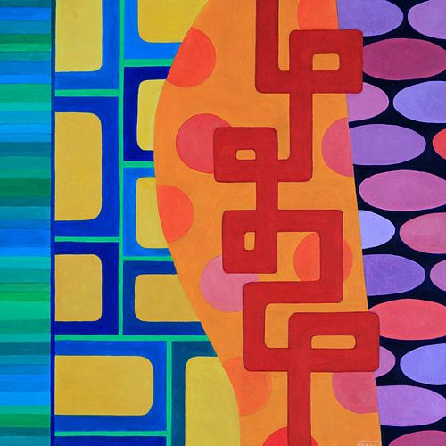 Die rote Linie (Ölgemälde, 2020)