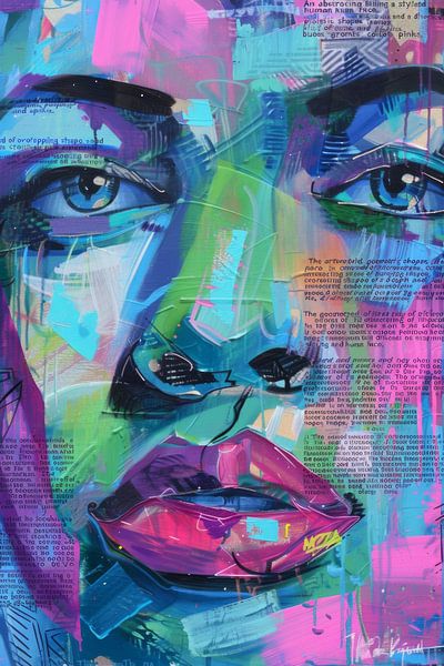 Colourful facial features of emotions by Poster Art Shop
