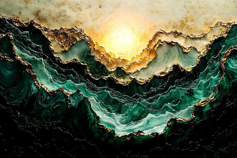 Montagnes au coucher du soleil par Art & Soul Creations