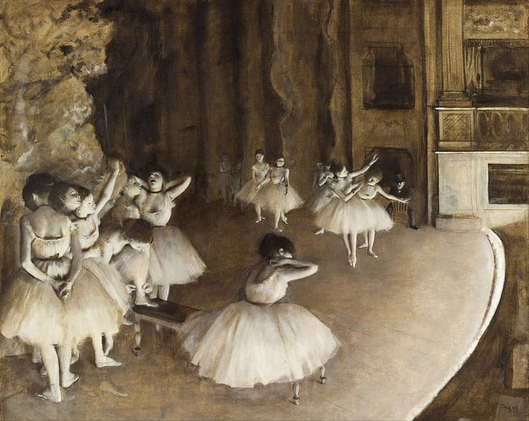Edgar Degas. Ballet Rehearsal on Stage von 1000 Schilderijen