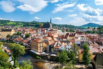 Stadsgezicht Ceský Krumlov in Tsjechie van Evert Jan Luchies