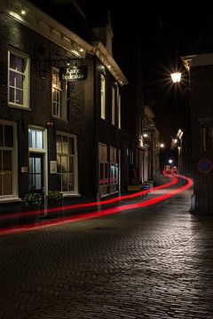 Blokzijl by night van Jan Roelof Brinksma
