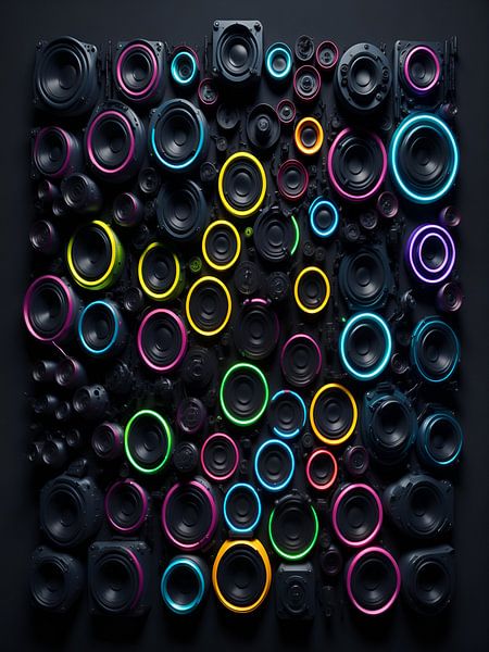 Neon speakers by Santiago Diaz Leon