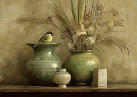 vases flowers | Perched on Vase by Eye catching paintings