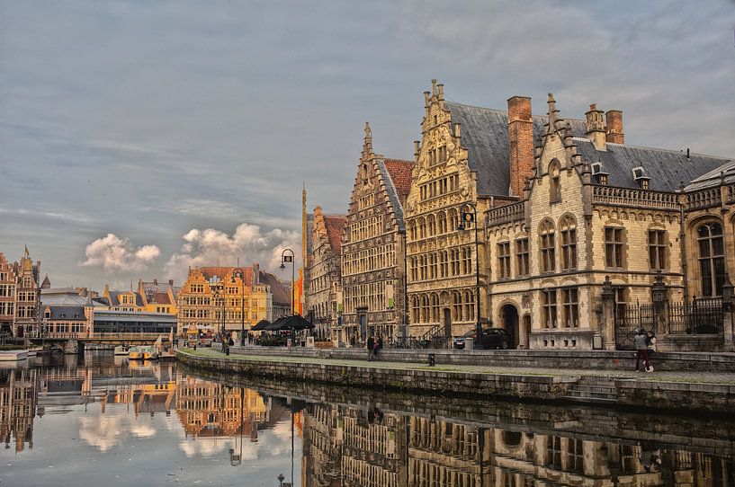Le Graslei à Gand au coucher du soleil par Patricia Hofmeester