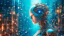 Robots met AI en achtergrond