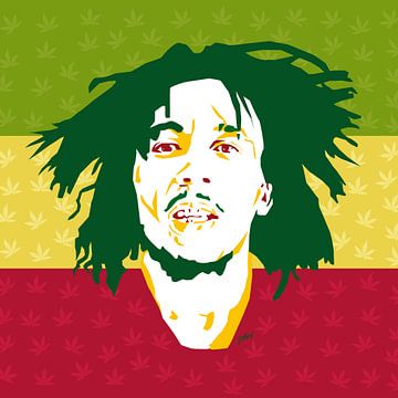 Bob Marley, King of Reggea van Jarod Art
