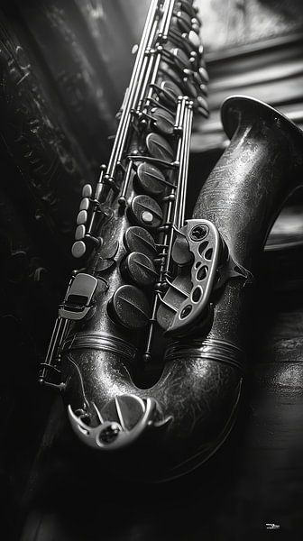 Musical instrument in black and white by Gelissen Artworks