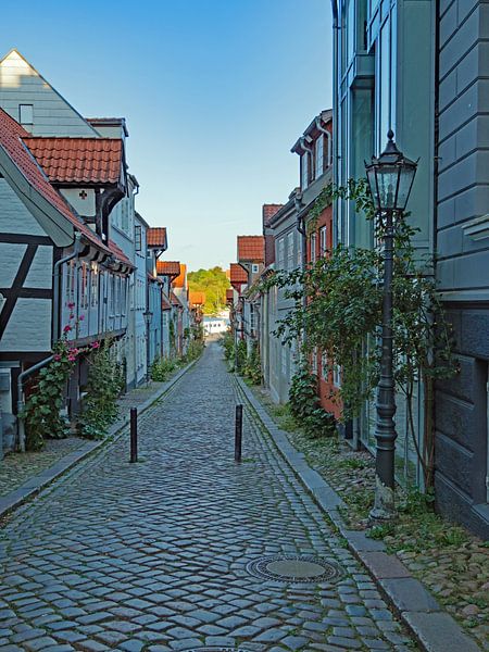 Schilderachtige steeg in Flensburg van Katrin May