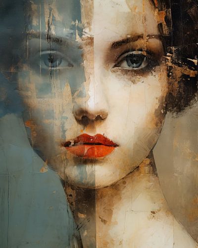 Portrait vintage, usé par les intempéries