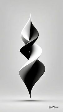 Monochrome Flow - Abstract Black and White Art in Motion