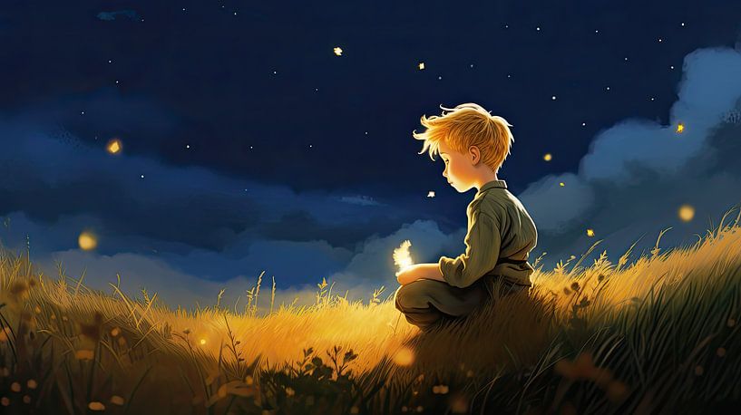 Star child in the night by Vlindertuin-Art
