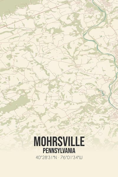 Vintage map of Mohrsville (Pennsylvania), USA. by Prints of Place