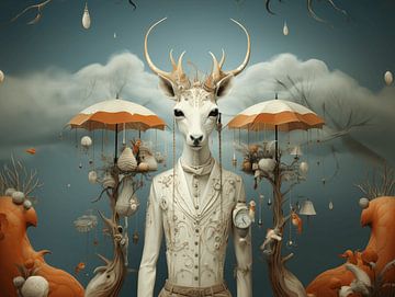 Hello deer | surrealistisch van Eva Lee