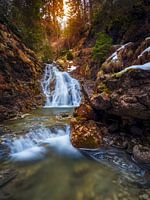 Großartiger Wasserfall im Wasserfall im Allgäu - Hirschbachtobel