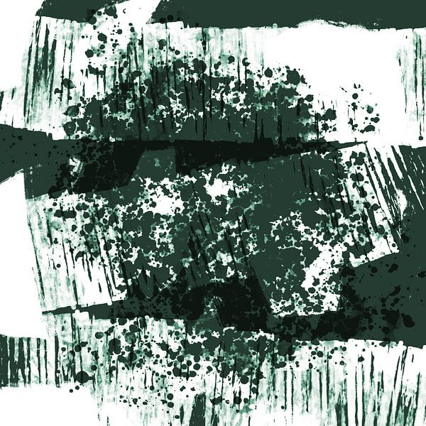 Modern abstract art. Shapes in green no. 8 by Dina Dankers