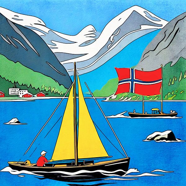 Fjords de Norvège, motif 1 par zam art