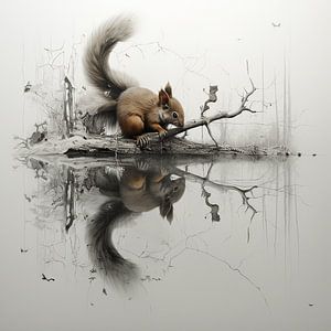 Minimalist Squirrel Adventure