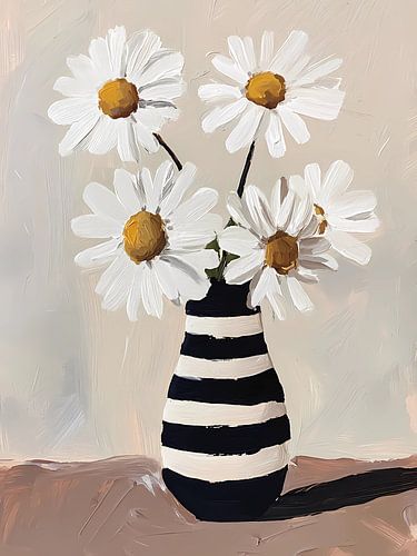 Gemälde „Gänseblümchen in einer Vase“