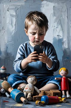 Kind speelt met smartphone van Imperial Art House