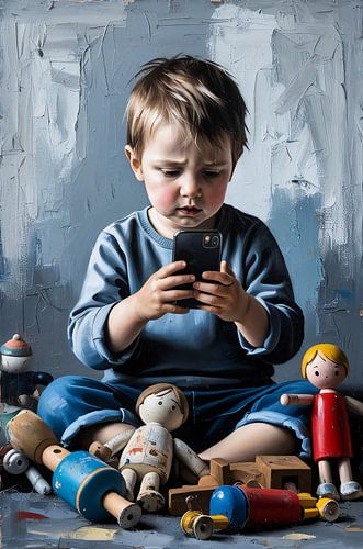 Kind speelt met smartphone